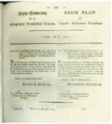 Gesetz-Sammlung f&uuml;r die K&ouml;niglichen Preussischen Staaten. 1831 No9