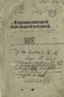 Tractatus contra perfidiam aliquorū Bohemorū