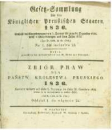 Gesetz-Sammlung f&uuml;r die K&ouml;niglichen Preussischen Staaten. 1836 No1