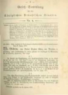Gesetz-Sammlung f&uuml;r die K&ouml;niglichen Preussischen Staaten. 1879.02.21 No4