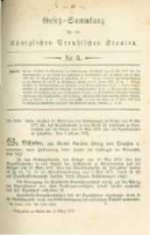 Gesetz-Sammlung f&uuml;r die K&ouml;niglichen Preussischen Staaten. 1879.03.14 No5