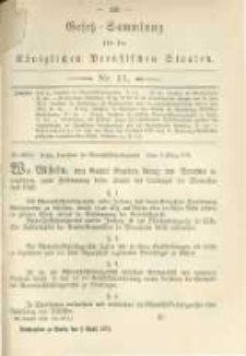 Gesetz-Sammlung für die Königlichen Preussischen Staaten. 1879.04.08 No11