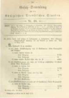 Gesetz-Sammlung f&uuml;r die K&ouml;niglichen Preussischen Staaten. 1879.04.26 No15
