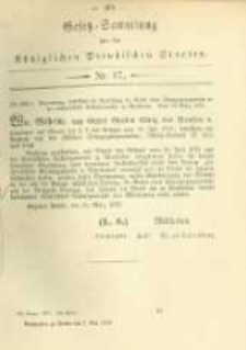 Gesetz-Sammlung für die Königlichen Preussischen Staaten. 1879.05.01 No17