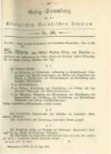 Gesetz-Sammlung für die Königlichen Preussischen Staaten. 1879.06.21 No26