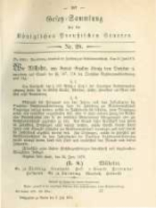 Gesetz-Sammlung für die Königlichen Preussischen Staaten. 1879.07.02 No28