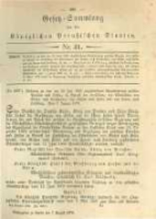 Gesetz-Sammlung f&uuml;r die K&ouml;niglichen Preussischen Staaten. 1879.08.07 No31