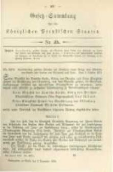 Gesetz-Sammlung für die Königlichen Preussischen Staaten. 1879.12.09 No45