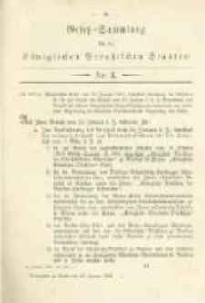 Gesetz-Sammlung für die Königlichen Preussischen Staaten. 1884.01.29 No4