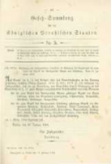 Gesetz-Sammlung für die Königlichen Preussischen Staaten. 1884.02.13 No5