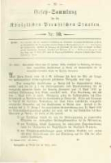 Gesetz-Sammlung für die Königlichen Preussischen Staaten. 1884.03.19 No10