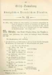 Gesetz-Sammlung f&uuml;r die K&ouml;niglichen Preussischen Staaten. 1884.04.12 No12