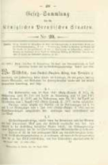 Gesetz-Sammlung für die Königlichen Preussischen Staaten. 1884.06.20 No20