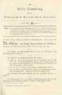 Gesetz-Sammlung f&uuml;r die K&ouml;niglichen Preussischen Staaten. 1884.07.22 No23