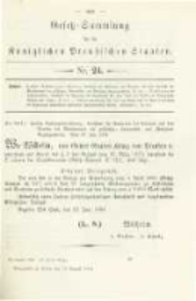Gesetz-Sammlung für die Königlichen Preussischen Staaten. 1884.08.18 No24