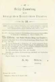 Gesetz-Sammlung für die Königlichen Preussischen Staaten. 1884.12.24 No33