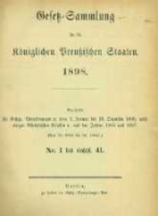 Gesetz-Sammlung f&uuml;r die K&ouml;niglichen Preussischen Staaten. 1898.01.05 No1