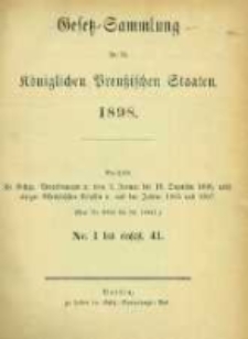 Gesetz-Sammlung für die Königlichen Preussischen Staaten. 1898.01.05 No1