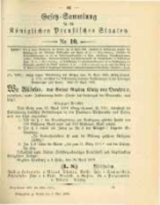 Gesetz-Sammlung für die Königlichen Preussischen Staaten. 1898.05.05 No10