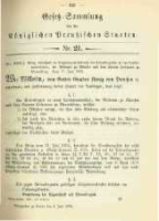 Gesetz-Sammlung für die Königlichen Preussischen Staaten. 1898.07.04 No21