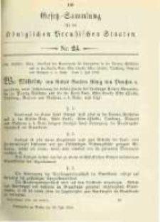 Gesetz-Sammlung f&uuml;r die K&ouml;niglichen Preussischen Staaten. 1898.07.19 No24