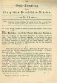 Gesetz-Sammlung f&uuml;r die K&ouml;niglichen Preussischen Staaten. 1898.10.22 No35