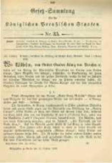 Gesetz-Sammlung für die Königlichen Preussischen Staaten. 1898.10.22 No35