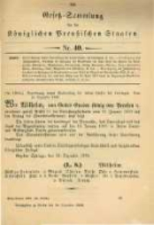Gesetz-Sammlung für die Königlichen Preussischen Staaten. 1898.12.20 No40