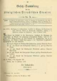 Gesetz-Sammlung f&uuml;r die K&ouml;niglichen Preussischen Staaten. 1902.02.28 No5