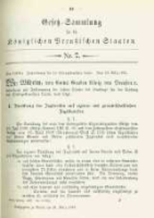 Gesetz-Sammlung f&uuml;r die K&ouml;niglichen Preussischen Staaten. 1902.03.21 No7