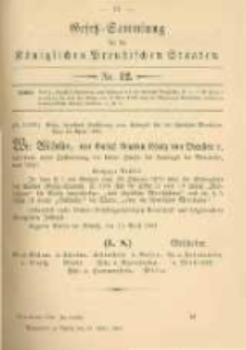 Gesetz-Sammlung f&uuml;r die K&ouml;niglichen Preussischen Staaten. 1902.04.25 No12