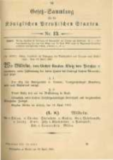 Gesetz-Sammlung für die Königlichen Preussischen Staaten. 1902.04.30 No13