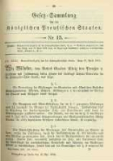 Gesetz-Sammlung f&uuml;r die K&ouml;niglichen Preussischen Staaten. 1902.05.13 No15