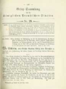 Gesetz-Sammlung f&uuml;r die K&ouml;niglichen Preussischen Staaten. 1902.05.30 No19