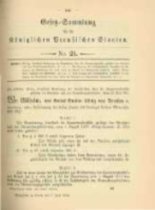 Gesetz-Sammlung f&uuml;r die K&ouml;niglichen Preussischen Staaten. 1902.06.07 No21