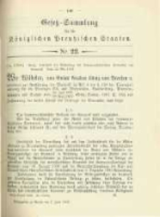 Gesetz-Sammlung f&uuml;r die K&ouml;niglichen Preussischen Staaten. 1902.06.07 No22