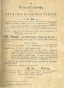 Gesetz-Sammlung f&uuml;r die K&ouml;niglichen Preussischen Staaten. 1902.06.16 No24