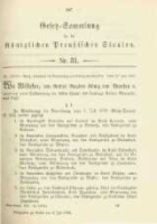 Gesetz-Sammlung für die Königlichen Preussischen Staaten. 1902.07.08 No31