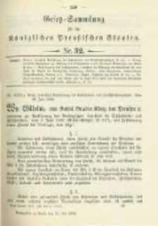 Gesetz-Sammlung f&uuml;r die K&ouml;niglichen Preussischen Staaten. 1902.07.12 No32