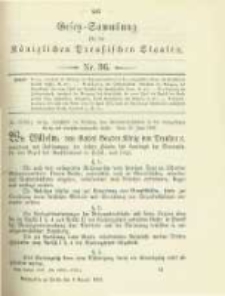 Gesetz-Sammlung f&uuml;r die K&ouml;niglichen Preussischen Staaten. 1902.08.08 No36