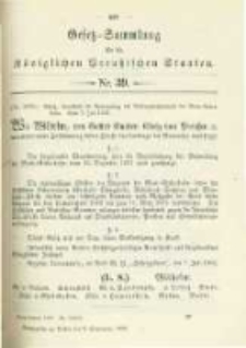 Gesetz-Sammlung f&uuml;r die K&ouml;niglichen Preussischen Staaten. 1902.09.09 No39