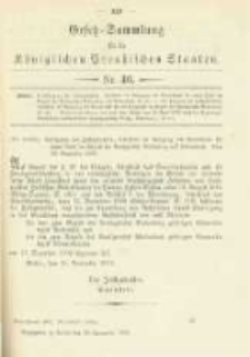 Gesetz-Sammlung f&uuml;r die K&ouml;niglichen Preussischen Staaten. 1902.11.28 No46