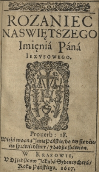 Rozaniec Naswiętszego Imięnia Pana Jezusowego