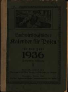 Landwirtschaftlicher Kalender f&uuml;r Polen f&uuml;r das Jahr 1936