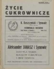 Życie Cukrownicze : miesięcznik : organ Związku Pracowników Przemysłu Cukrowniczego w Rzeczypospolitej Polskiej 1932.03.01 R.10 Nr3