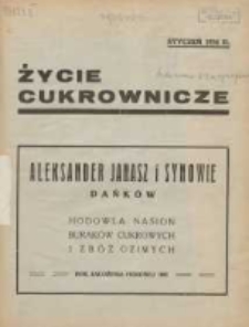 Życie Cukrownicze : miesięcznik : organ Zw. Zaw. Pracowników Przemysłu Cukrowniczego w Rzeczypospolitej Polskiej 1934.02.15 R.12 Nr1