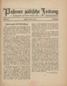 Posener j&uuml;dische Zeitung: herausgegeben vom Verein liberaler Juden 1920.07 Jg.1 Nr3