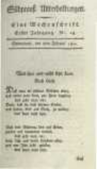 S&uuml;dpreussische Unterhaltungen: eine Wochenschrift. 1802.02.06 Jahrg.1 No.14