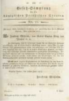 Gesetz-Sammlung f&uuml;r die K&ouml;niglichen Preussischen Staaten. 1815.07.15 No10