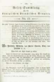 Gesetz-Sammlung f&uuml;r die K&ouml;niglichen Preussischen Staaten. 1815.09.16 No13
